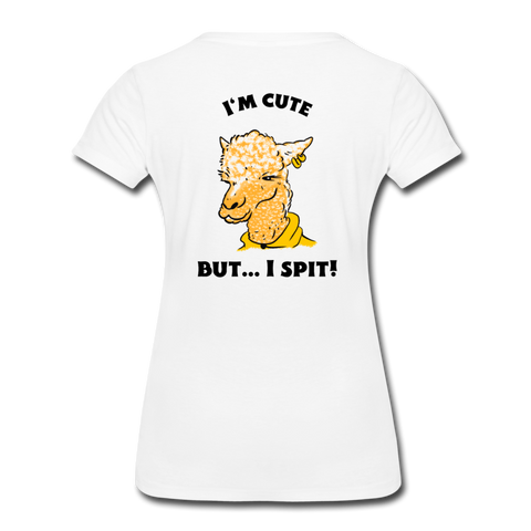 CUTE BUT I SPIT Women’s Premium T-Shirt - white