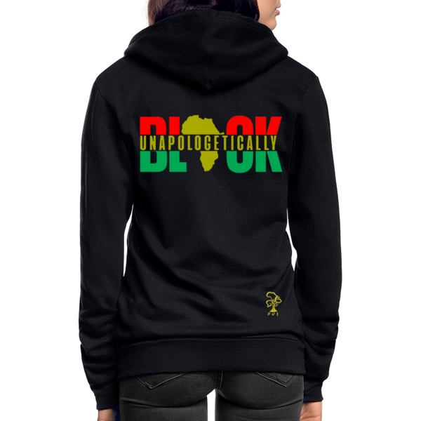 UNAPOLOGETICALLY BLACK Fleece Zip Hoodie - black