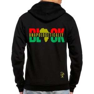 UNAPOLOGETICALLY BLACK Fleece Zip Hoodie - black