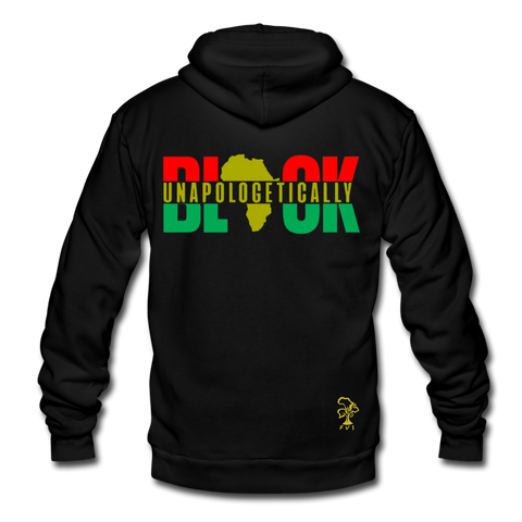 UNAPOLOGETICALLY BLACK Fleece Zip Hoodie - black
